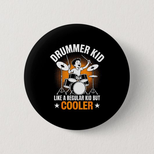 Drumset Drums Lover Percussionist Drummer Kid Drum Ronde Button 5,7 Cm (Voorkant)