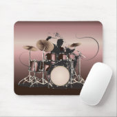 drumset en drummer afspelen muismat (Met muis)