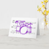 drumset en muziek kaart (Gele Bloem)