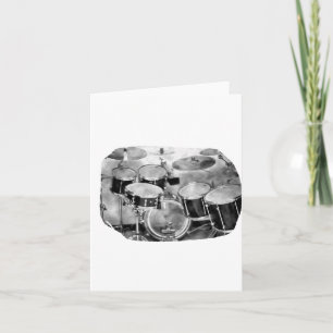 Drumset ontwerp voor zwarte en witte foto kaart