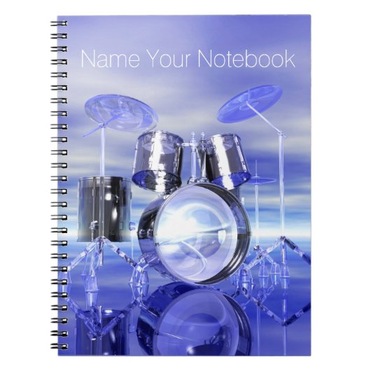 Drumset sur le carnet de musique de plage (Devant)