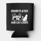 Drumspeler en kattenliefhebber drummen muzikant dr blikjeskoeler (Voorkant)