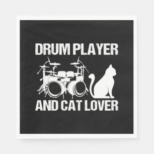 Drumspeler en kattenliefhebber drummen muzikant dr servet