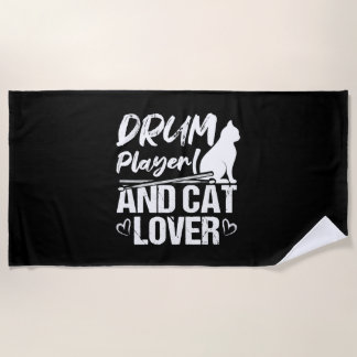 Drumspeler en kattenliefhebber Drums en katten Lie Strandlaken