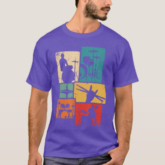 Drumspeler Rockmuziek Drumtrommels Drummen Vintage T-shirt