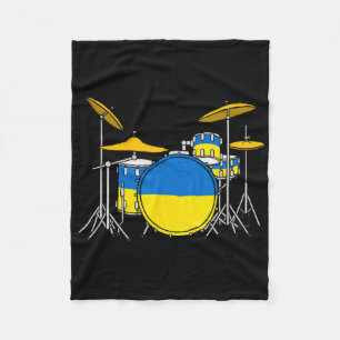 Drumstel Oekraïense Vlag Oekraïne Drummer Muzikant Fleece Deken
