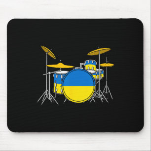 Drumstel Oekraïense Vlag Oekraine Drummer Muzikant Muismat
