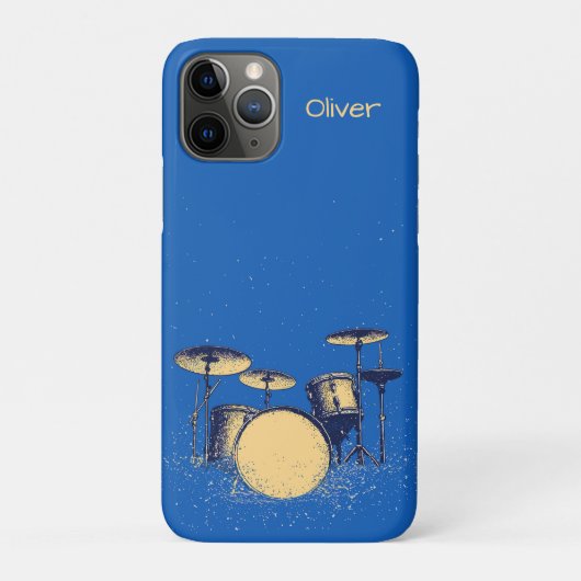 Drumstel op Blauw Case-Mate iPhone Case (Achterkant)