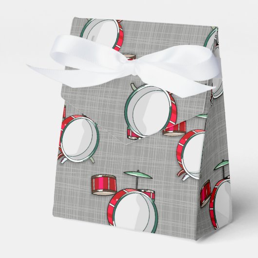 Drumstel; rode drums bedankdoosjes (Voorkant Zijde)