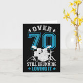 Drumstel set grappige 70 jaar oude drummer quotes kaart (Gele Bloem)