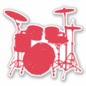 Drumstel Silhouet Sticker (Voorkant)