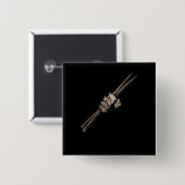 Drumstick Vierkante Button 5,1 Cm (Voorkant /achterkant)