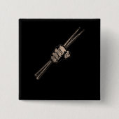 Drumstick Vierkante Button 5,1 Cm (Voorkant)