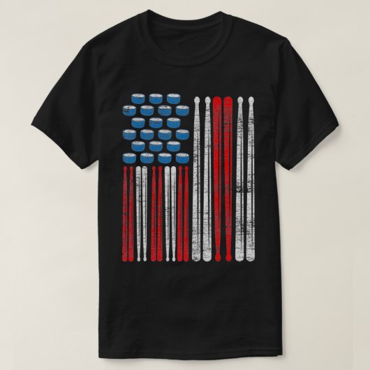 Drumsticks American Drummer US Flag Percussion Dru T-shirt (Design voorkant)
