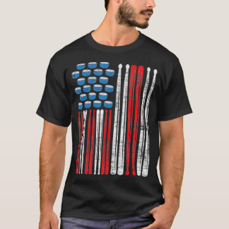 Drumsticks American Drummer US Flag Percussion Dru T-shirt