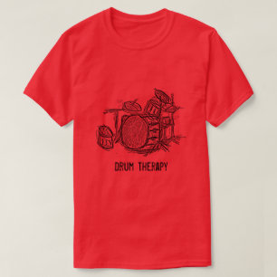 Drumtherapie slogan drumkit rock band grunge t-shirt