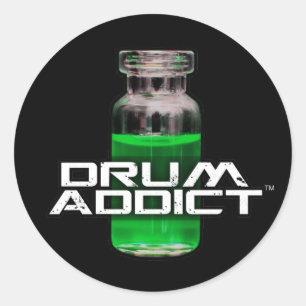 Drumverslaafde Ronde Sticker