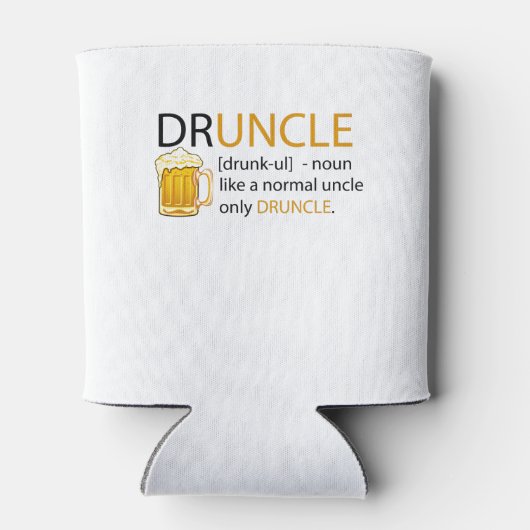 Druncle Definition t shirt als een oom mannen vrou Blikjeskoeler (Achterkant)