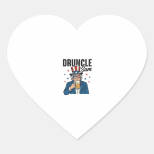 Druncle Sam Grappig Patriottisch Bier Vector Desig Hart Sticker