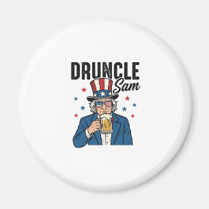 Druncle Sam Grappig Patriottisch Bier Vector Desig Magneet