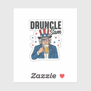 Druncle Sam Grappig Patriottisch Bier Vector Desig Sticker