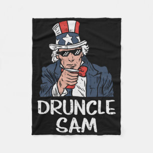 Druncle Sam Grappige Oom Sam Bier 4 juli Feest Fleece Deken