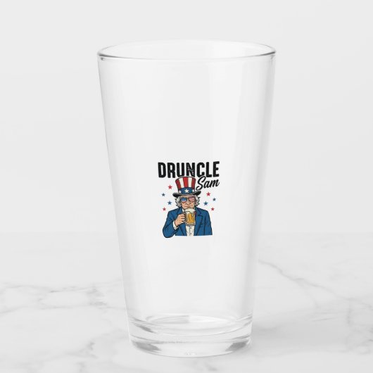 Druncle Sam Grappige Patriottische Bier Vector Des Glas (Voorkant)