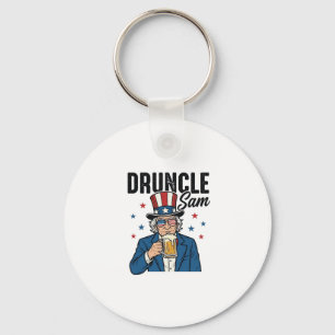 Druncle Sam Grappige Patriottische Bier Vector Des Sleutelhanger