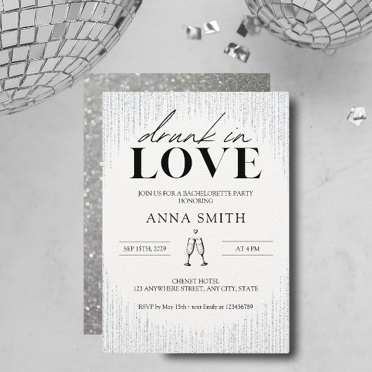 Drunin in Love Bachelorette Party Invitation