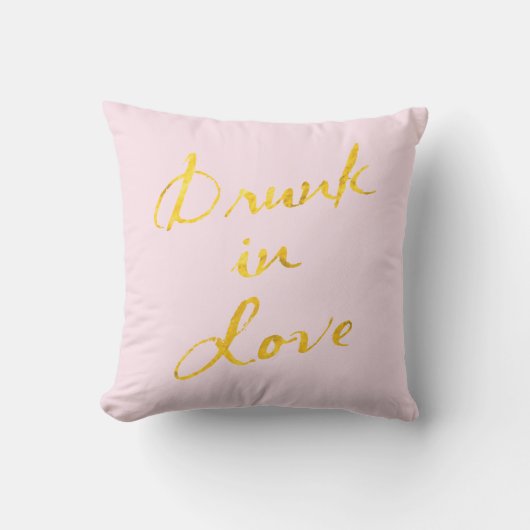 Drunin in Love Pink & Gold Coussin extérieur (Recto)
