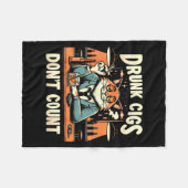 Drunk Cigs Don't Count Funny Cigarette Humor Smoki Fleece Deken (Voorkant (Horizontaal))