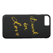 Drunk in Love iPhone 7 Coque - or & noir (Dos (Horizontal))