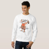 Drunk Père Noël sweatshirt blanc (Devant entier)