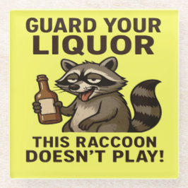Drunk Raccoon Glazen Onderzetter