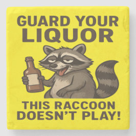 Drunk Raccoon Stone Coaster Stenen Onderzetter