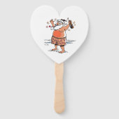 Drunk Santa heart hand fans Handwaaier (Achterkant)