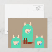 Drunken Emoji Llama (bier) Briefkaart (Voorkant / Achterkant)