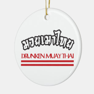 Drunken Muay Thai Keramisch Ornament
