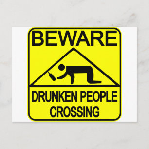 Drunken People Crossing Briefkaart
