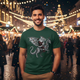 Drunken Santa Riding a Dragon T-shirt