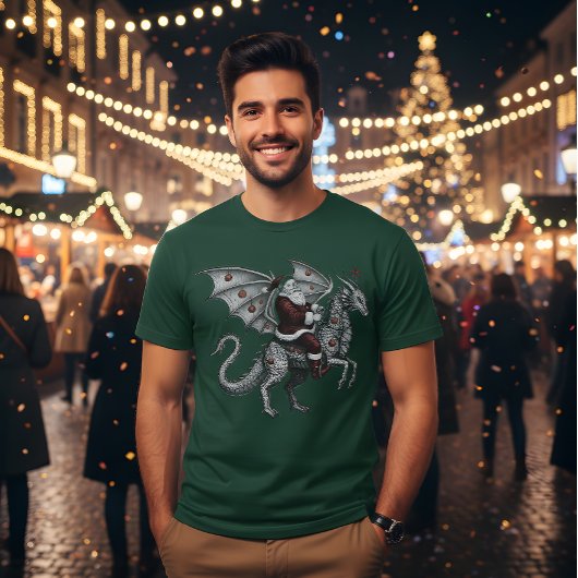 Drunken Santa Riding a Dragon T-shirt