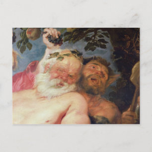 Drunken Silenus Ondersteund door satellieten, c.16 Briefkaart