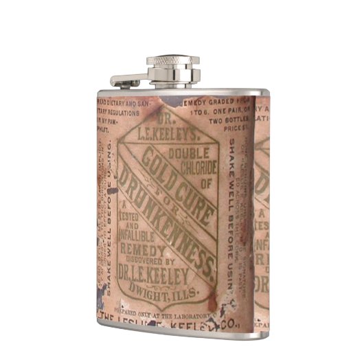 Drunkenness Cure  Label Torn Heupfles (Links)