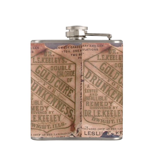 Drunkenness Cure  Label Torn Heupfles (Achterkant)