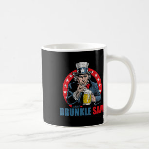 Drunkle Sam Funny 4th of July Uncle Sam USA Beer D Koffiemok