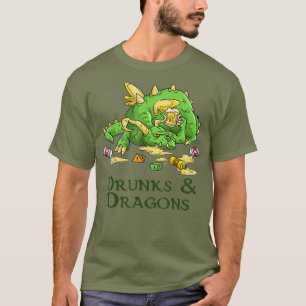 Drunks and Dragons Funny DM Dice Beer Tabletop T-shirt
