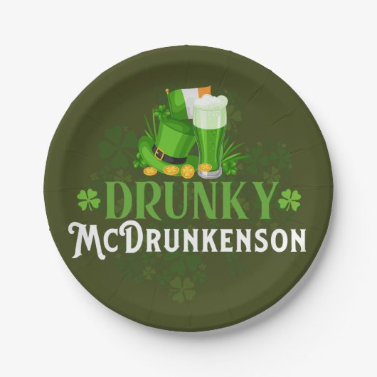 Drunky McDrunkerson St. Patrick's Day Papieren Bordje (Voorkant)