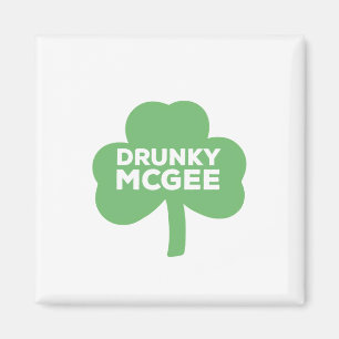 Drunky McGee St. Patrick's Day Clover Magneet