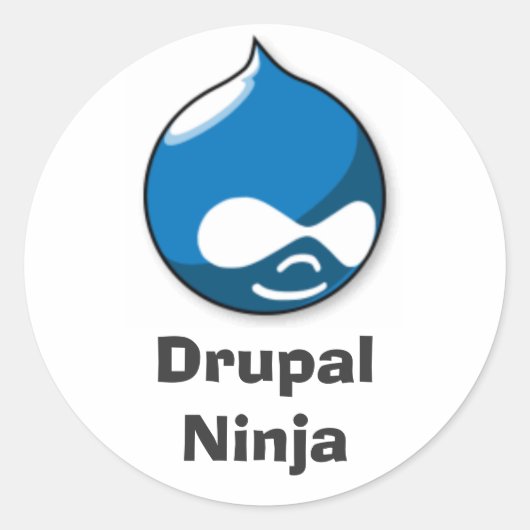 Drupal Ninja Ronde Sticker (Voorkant)