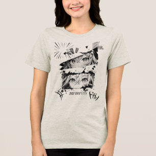 Druppel Drop Ogen, Trippy Gothic Grunge Straatmode Tri-Blend Shirt